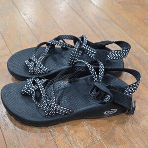 Chaco Women's Black and‎ White Strappy Sandals